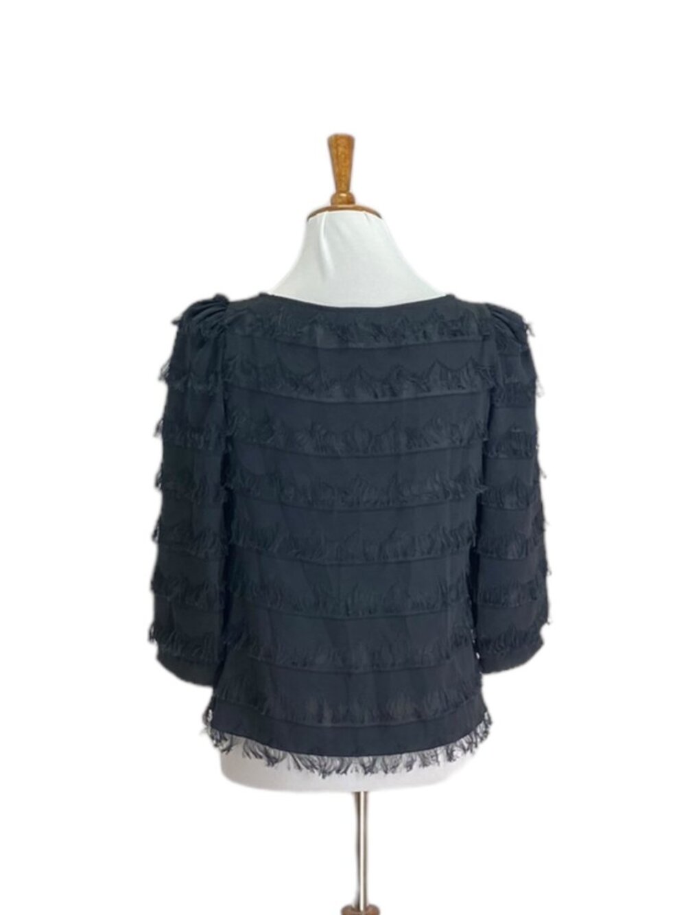 California Spice Eyelash Blouse Black Size M Vintage Hippie Boho 80’s Glam Retro - Picture 12 of 14